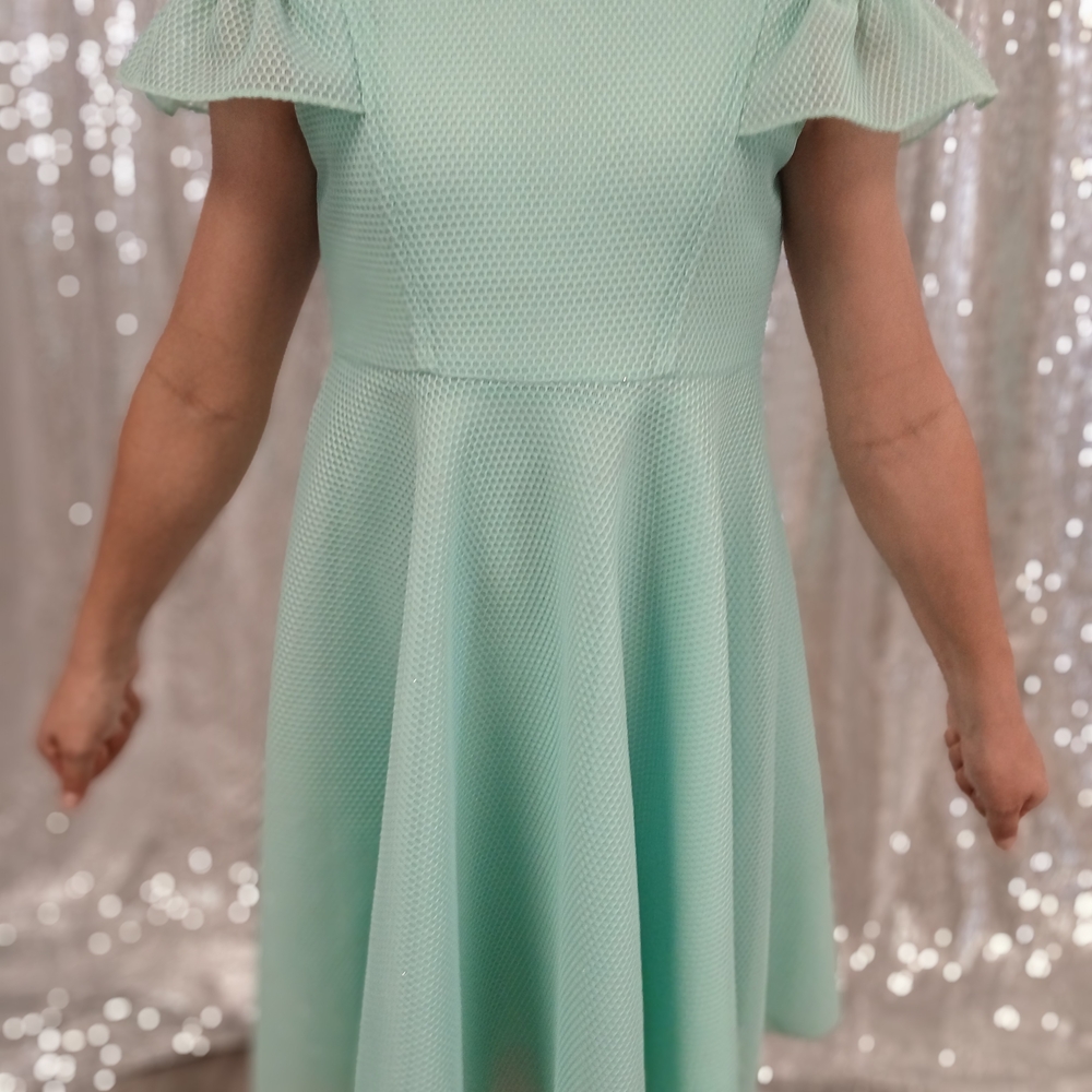 Charming Mint Green Kids Casual Dress